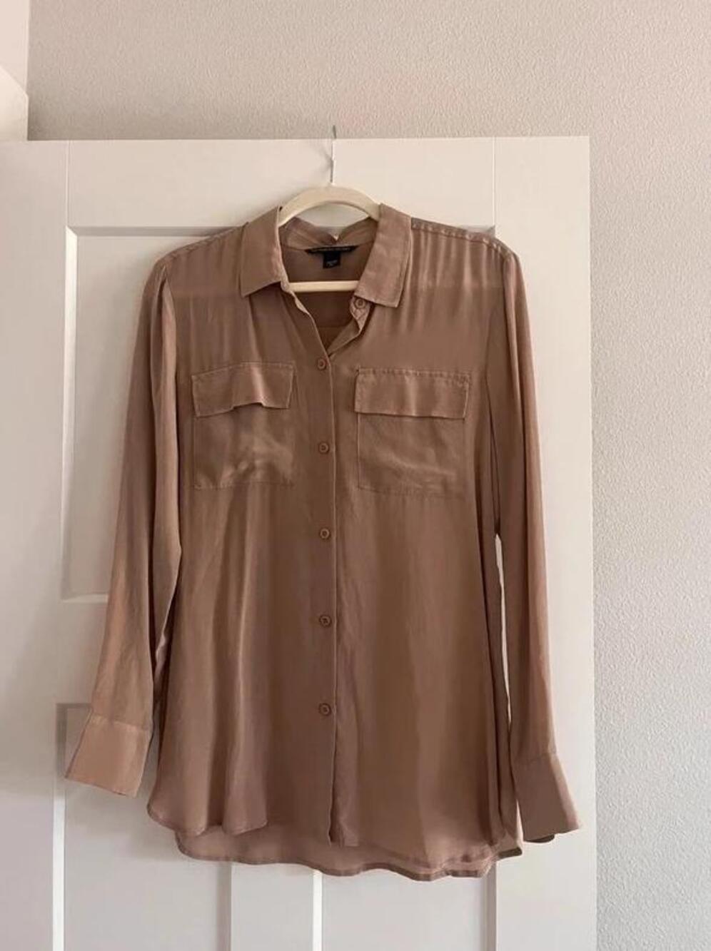 Tan long sleeve Blouse